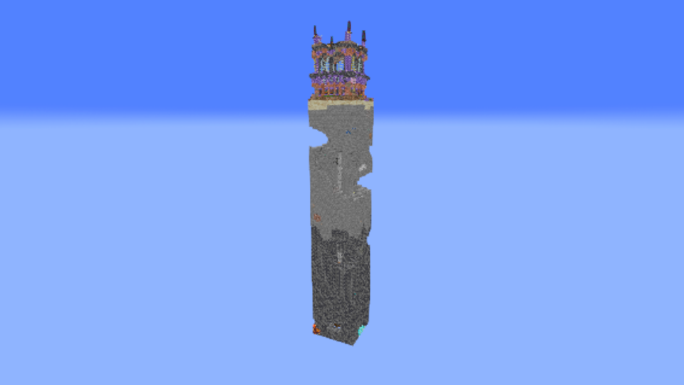 Skyscraper (unfinished) with elevator to bedrock for mining access preview